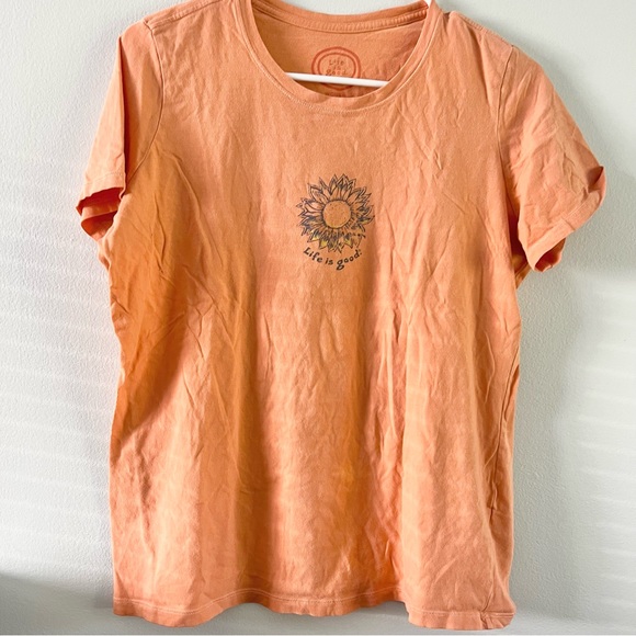 Life Is Good Women’s Sunflower Coral Light Orange T Shirt See Note Medium - Picture 2 of 8